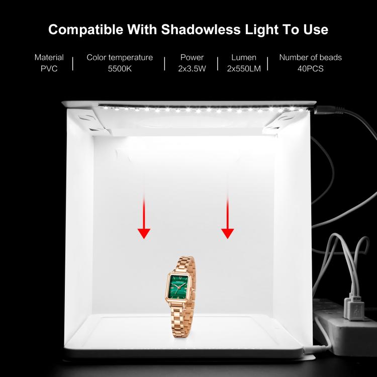 20cm Include 2 LED Panels Folding Portable 1100LM Light Photo Lighting Studio Shooting Tent Box Kit with 2 Colors Backdrops (Black, White), Unfold Size: 24cm x 23cm x 23cm