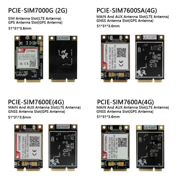 TTGO T-PCIE ESP32-WROVER-B AXP192 Chip WiFi Bluetooth Nano Card SIM Series Module Hardware Composable Development Board, PCIE-SIM7070G Module
