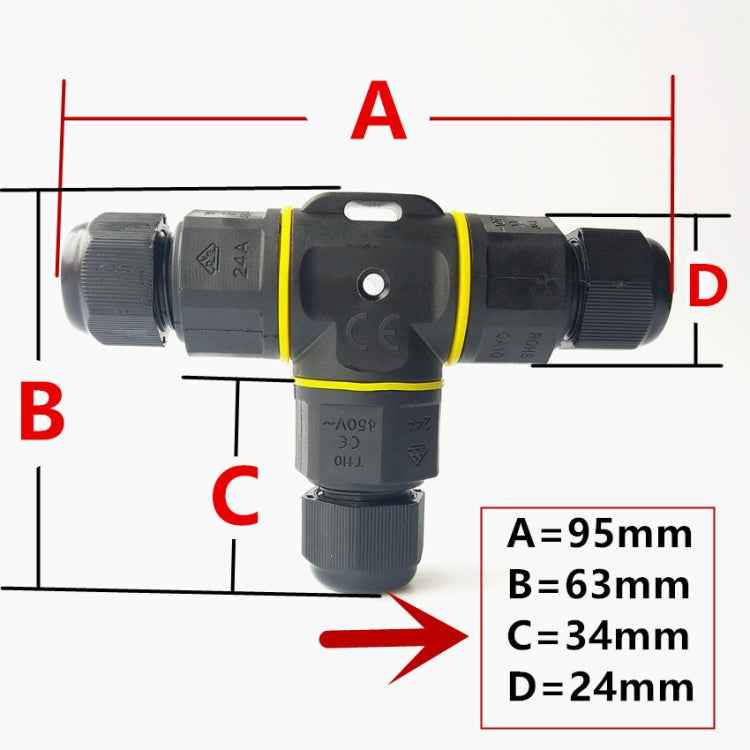 XYT21 IP68 Waterproof 3 Pin T-type Cable Connector