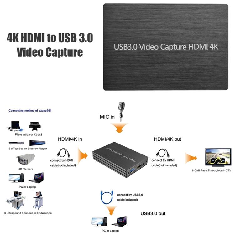 NK-S300 USB 3.0 HDMI 4K HD Video Capture Card Device, NK-S300