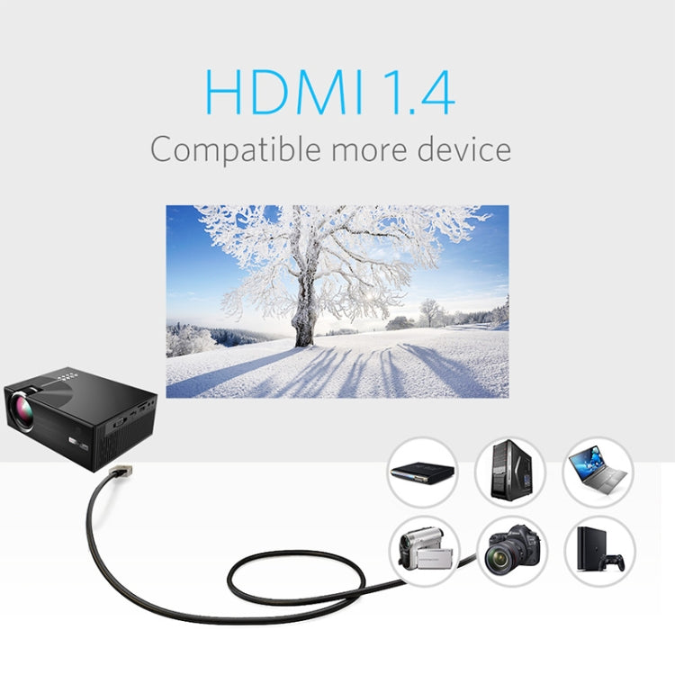 Cheerlux C7 1800 Lumens 800 x 480 720P 1080P HD Smart Projector, Support HDMI / USB / VGA / AV / SD, C7