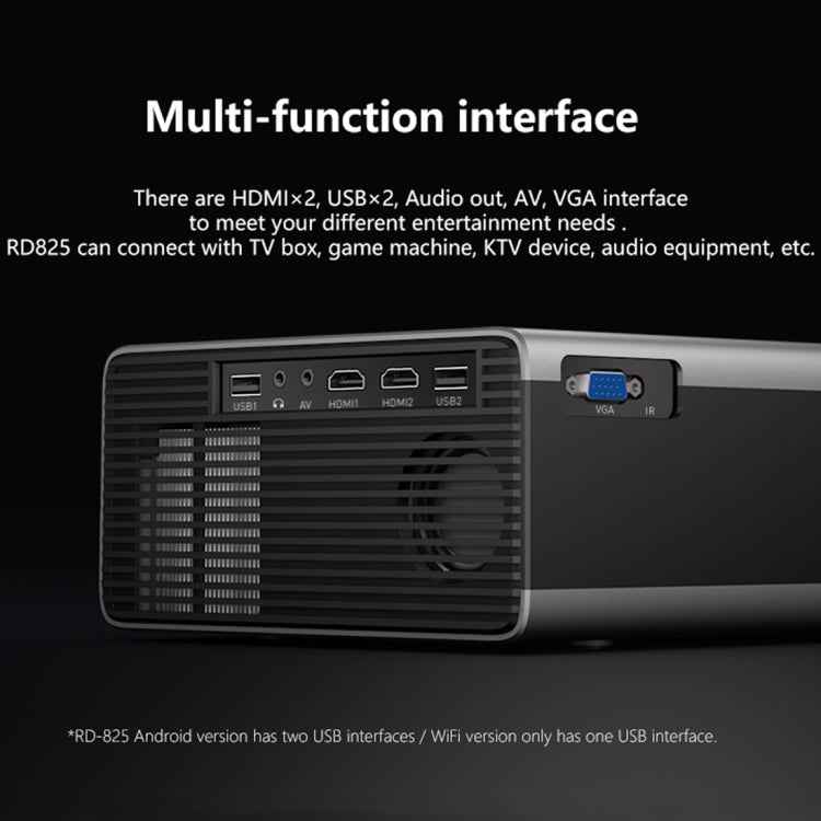 RD825 1280x720 2200LM Mini LED Projector Home Theater, Support HDMI & AV & VGA & USB, General Version