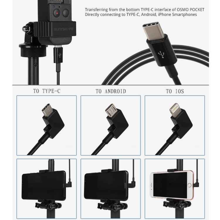 Sunnylife OP-X9208 Type-C to Type-C Cable for DJI OSMO Pocket, Length:1m