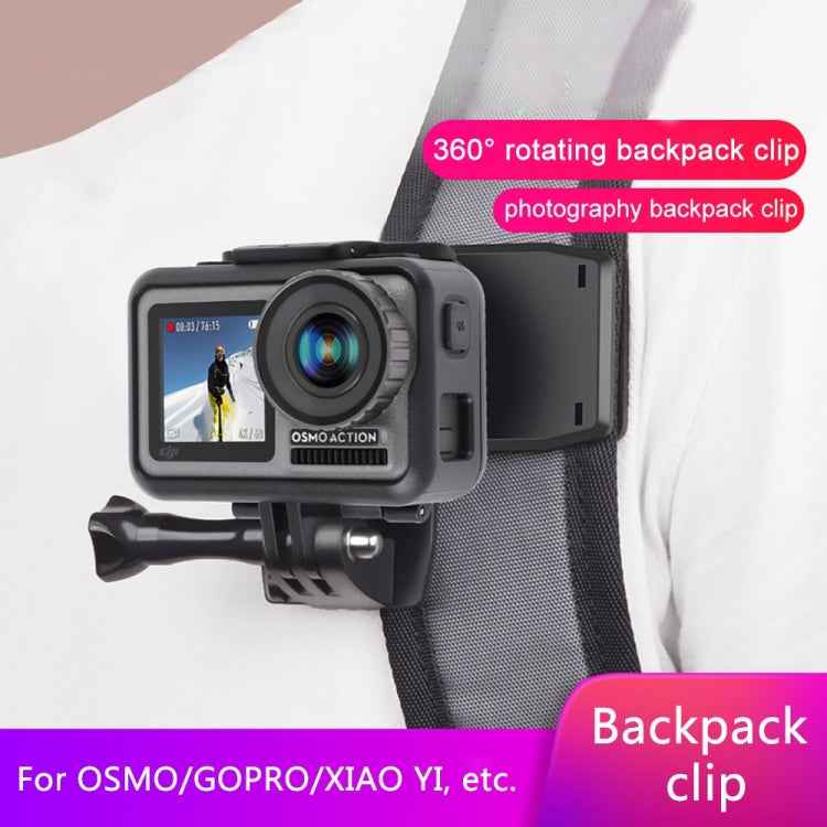RUIGPRO 360 Degree Rotation Backpack Rec-Mounts Clip Clamp Mount + Phone Clamp for GoPro, Insta360, DJI and Other Action Cameras