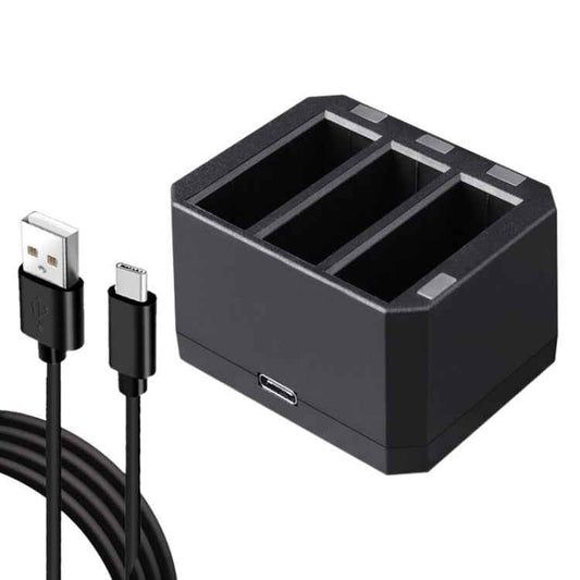 USB Triple Batteries Charger with LED Indicator Light for DJI OSMO Action