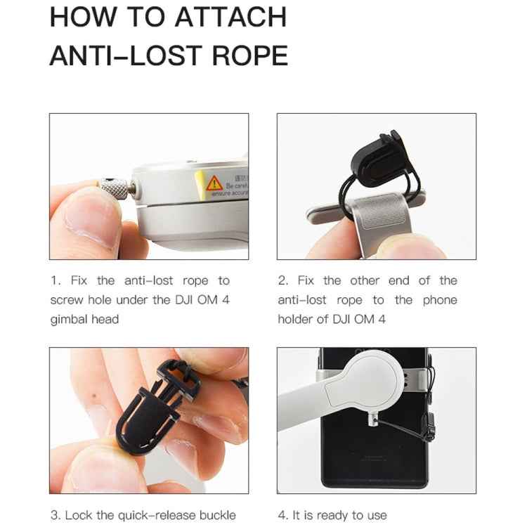 STARTRC Phone Holder Clip Anti-lost Rope Strap Anti-drop for DJI OM4 / Osmo Mobile 3