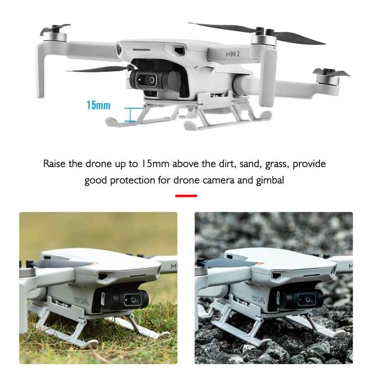 STARTRC 1109190 for DJI Mini 2 / Mavic Mini Foldable Quick Release Anti-collision Landing Gear Height Extender Holder with LED Night Indicator Light