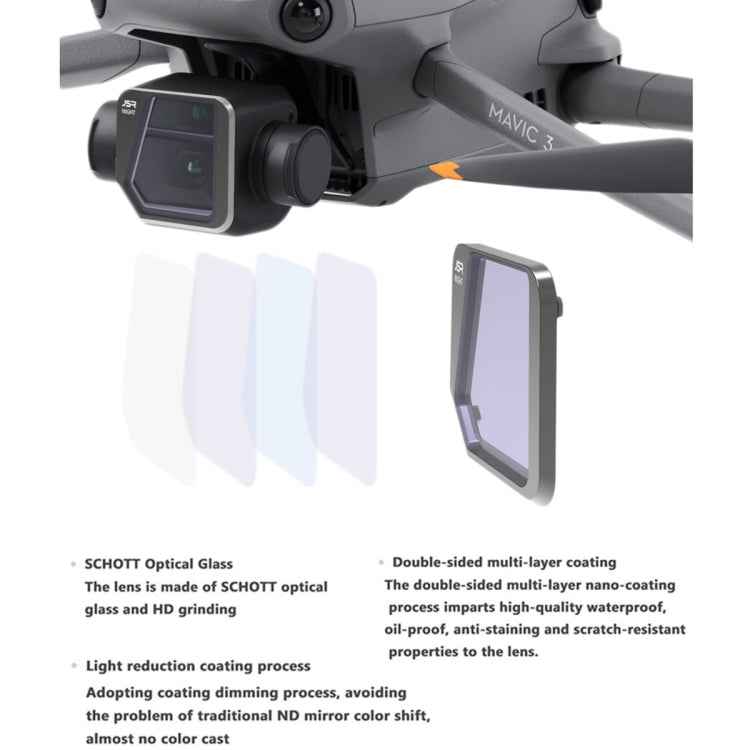 JSR Drone 3 in 1 CPL+ND8+ND16 Lens Filter for DJI Mavic 3