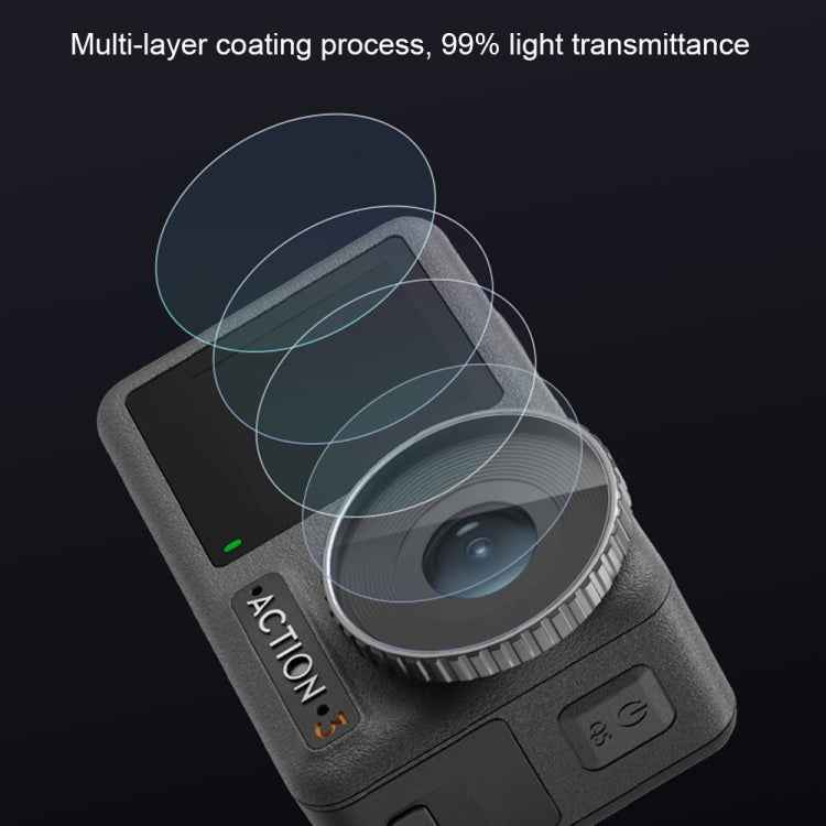 For DJI Osmo Action 3 3-in-1 Lens Front and Back Screen Diamond Explosion-proof Film