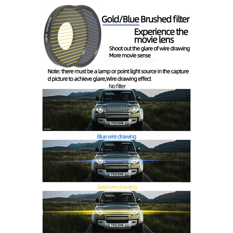 JSR Streak Drawing Lens Filter For DJI Osmo Action 3, Streak Gold, Streak Blue