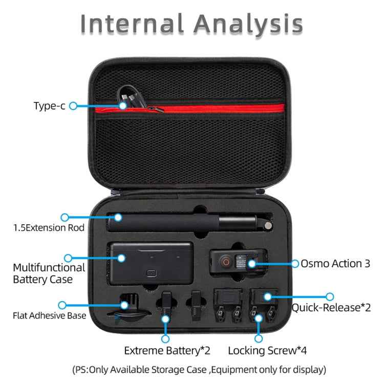 For DJI Osmo Action 3 Carrying Storage Case Bag,Size: 21.5 x 29.5 x 10cm