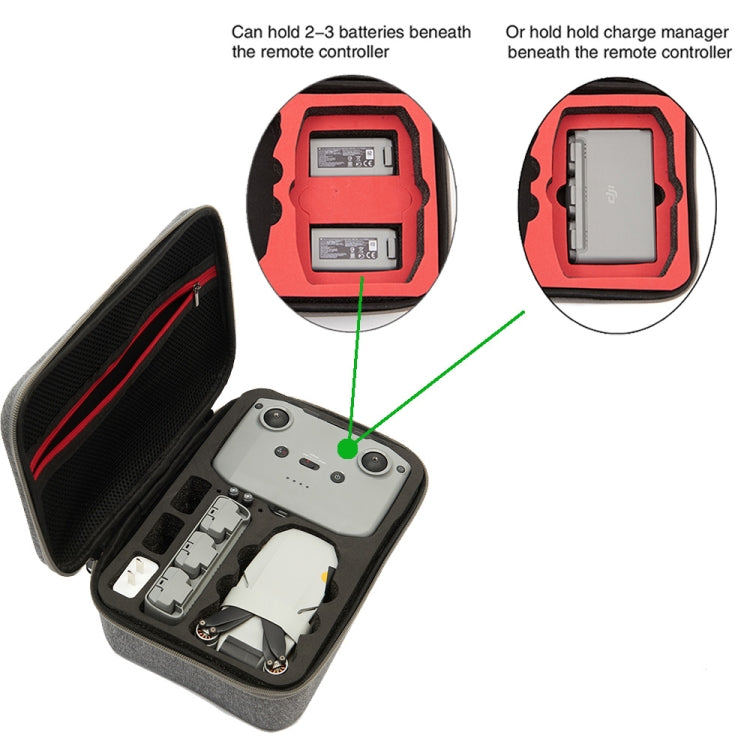 For DJI Mini 2 SE Grey Shockproof Carrying Hard Case Storage Bag, Size: 21.5 x 29.5 x 10cm, 21.5 x 29.5 x 10cm