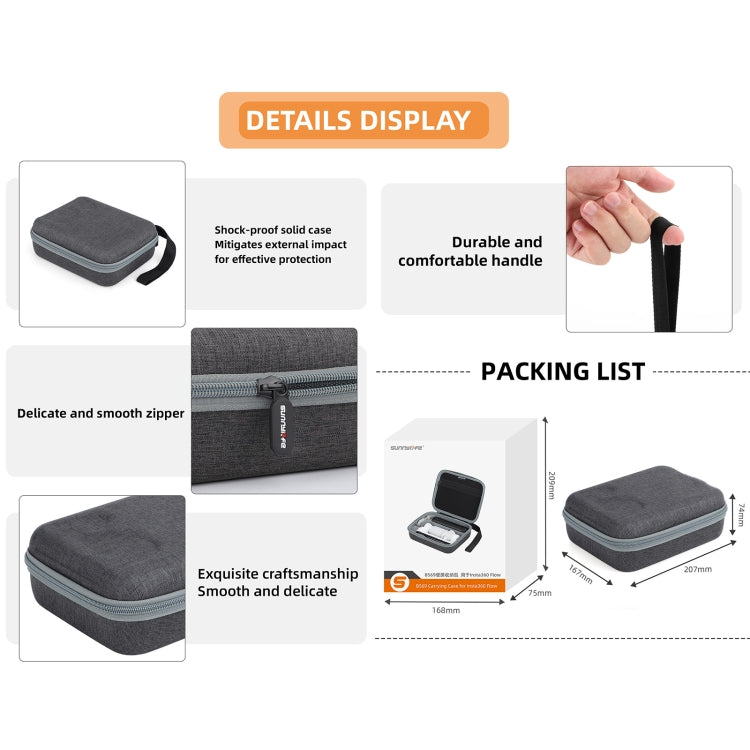 For Insta360 Flow Gimbal Sunnylife Portable Storage Bag Box