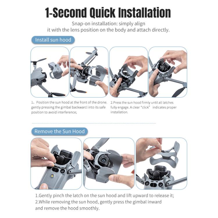 For DJI Mini 4 Pro STARTRC Lens Hood Gimbal Anti-Glare Sunshade Cover, For DJI Mini 5 Pro