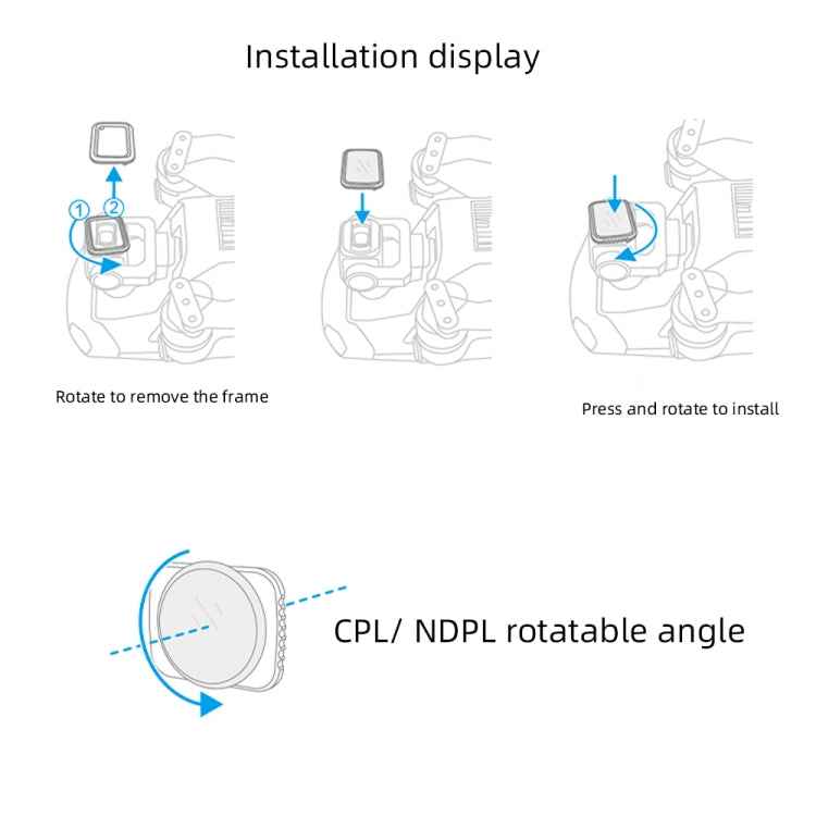 JSR Drone 3 in 1 Variable VND 2-5 Stop + VND 6-9 Stop + NIGHT Light Pollution Reduction Lens Filter for DJI MAVIC Air 2