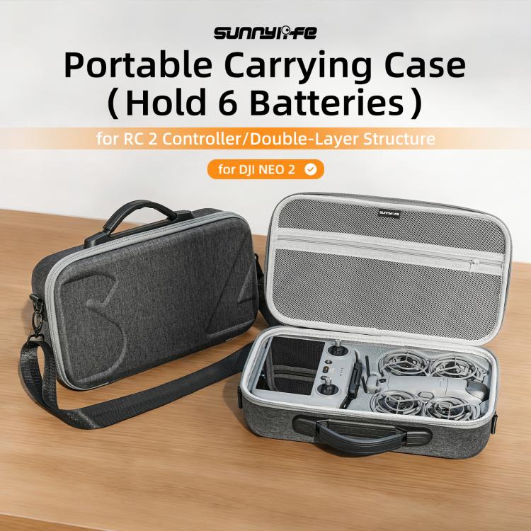 For DJI Neo 2 Sunnylife Portable Carrying Case Combo Shoulder Bag Protective Bag Hard Travel Case, Combo Shoulder Bag