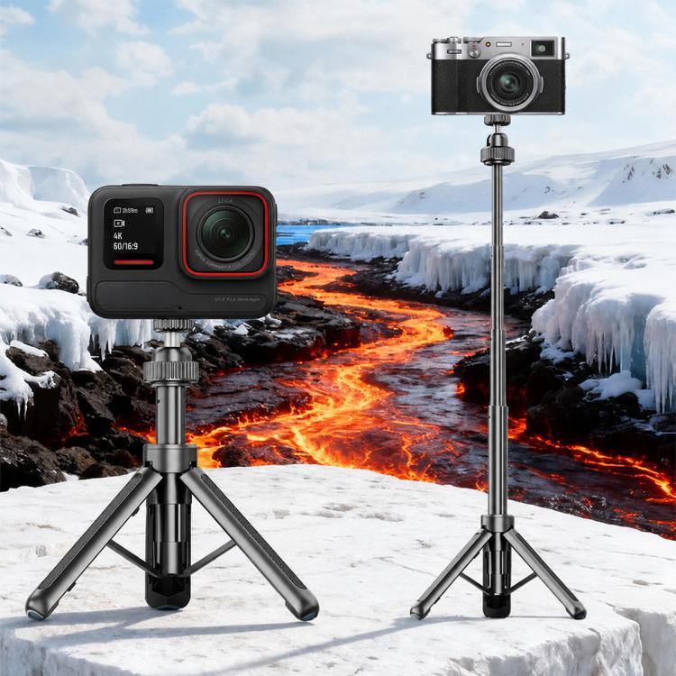 VT-12 Tabletop Tripod Telescopic 1/4 BallHead Selfie Stick for GoPro, Action Camera, VT-12