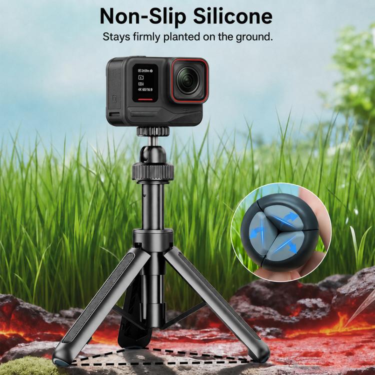 VT-12 Tabletop Tripod Telescopic 1/4 BallHead Selfie Stick for GoPro, Action Camera, VT-12