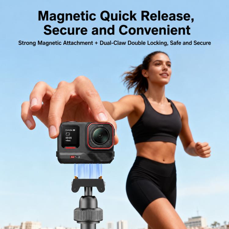 VT-14 Magnetic Tabletop Tripod Telescopic BallHead Selfie Stick for GoPro, Action Camera, VT-10