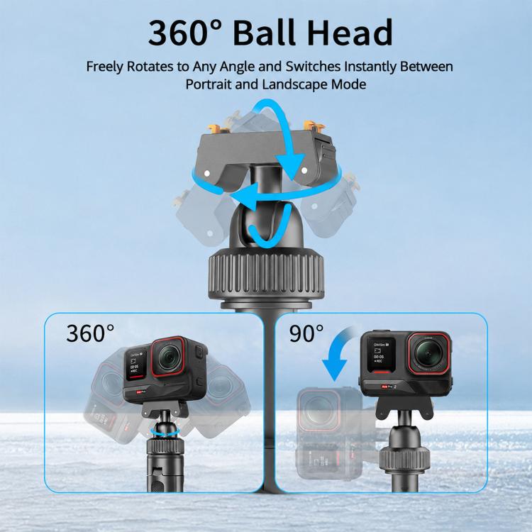 VT-14 Magnetic Tabletop Tripod Telescopic BallHead Selfie Stick for GoPro, Action Camera, VT-10