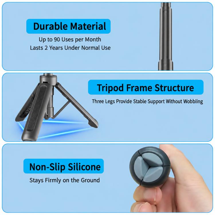 VT-14 Magnetic Tabletop Tripod Telescopic BallHead Selfie Stick for GoPro, Action Camera, VT-10