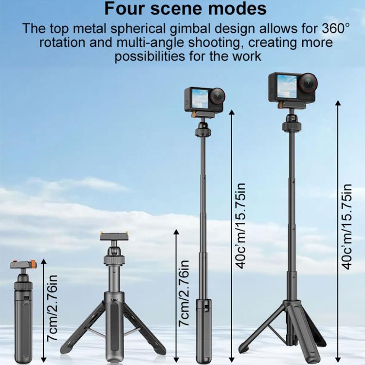 VT-09 Magnetic Handheld Selfie Stick Mini Desktop Telescopic Tripod for DJI Action 5 Pro / 4 / 3, VT-09