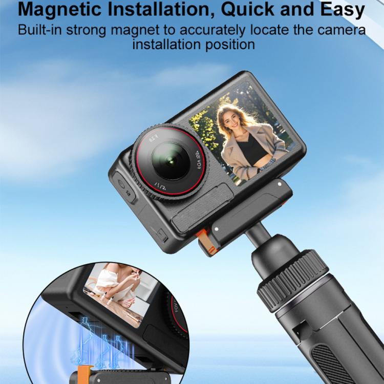 VT-09 Magnetic Handheld Selfie Stick Mini Desktop Telescopic Tripod for DJI Action 5 Pro / 4 / 3, VT-09