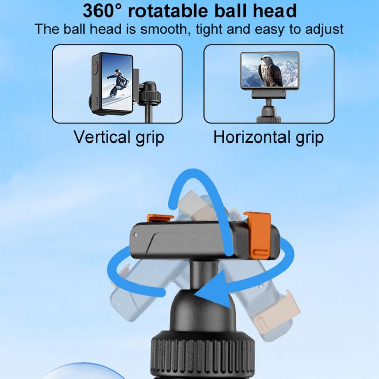VT-09 Magnetic Handheld Selfie Stick Mini Desktop Telescopic Tripod for DJI Action 5 Pro / 4 / 3, VT-09