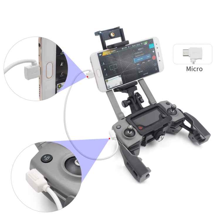 STARTRC 30cm Micro USB to Micro USB Converting Connector Data Cable for DJI Mavic Mini /  Air, Shark Remote Controller
