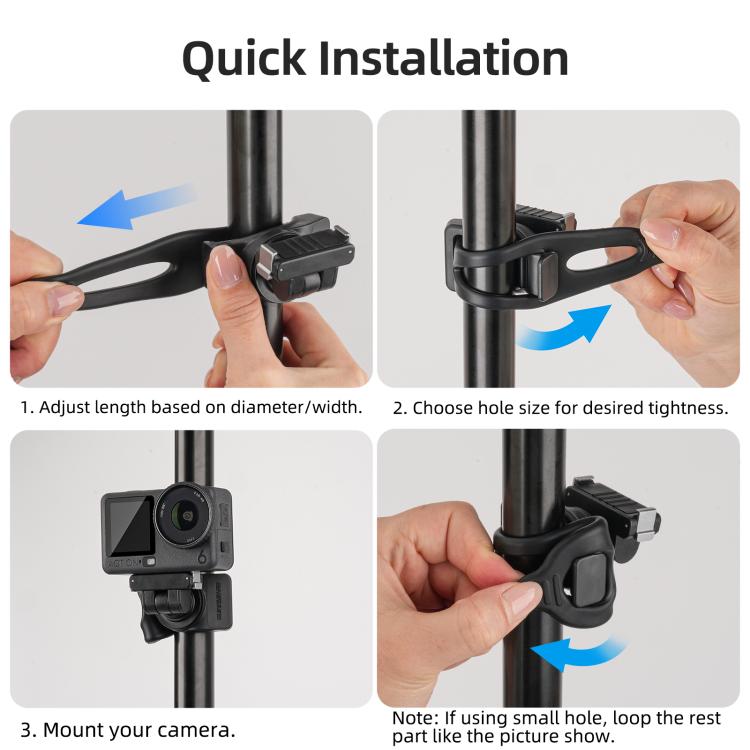 Sunnylife Magnetic Quick-Release Flexible Mount Series 360 Strap Wrap Band Mount Bike Tube Clip Holder For DJI Osmo 360 / Action 5 Pro / 4 / 3, For DJI Osmo 360 / Action 5 Pro / 4 / 3