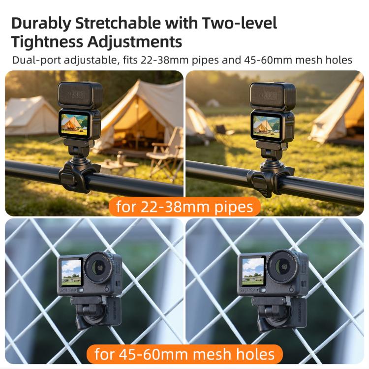 Sunnylife Magnetic Quick-Release Flexible Mount Series 360 Strap Wrap Band Mount Bike Tube Clip Holder For DJI Osmo 360 / Action 5 Pro / 4 / 3, For DJI Osmo 360 / Action 5 Pro / 4 / 3