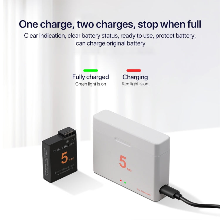 For DJI Osmo Action 5 Pro / 4 / 3 Battery Charger Box Dual-Slot Batteries Charger