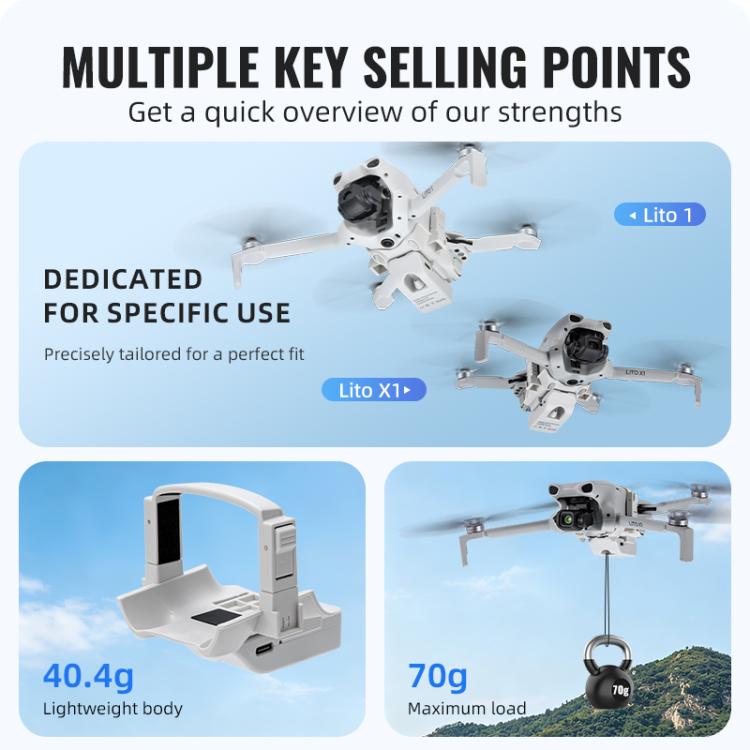 For DJI Lito 1 / X1 STARTRC Air-Dropping System Thrower Parabolic