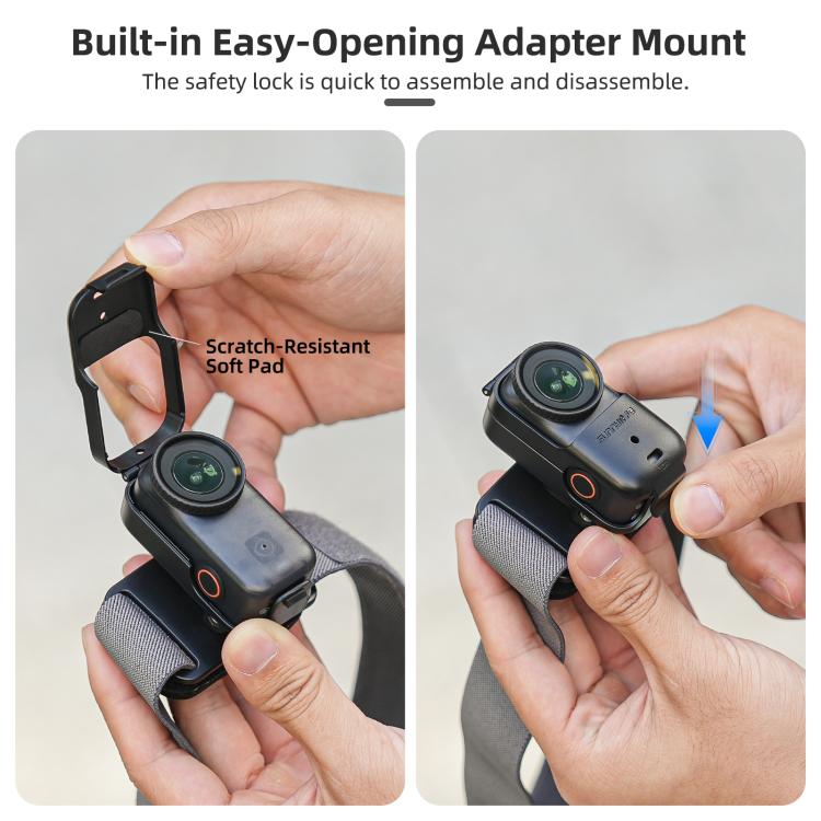 For DJI Osmo Nano Sunnylife 360 Rotation Vertical-Horizontal Head Strap with Adapter Adjustable Head Lanyard Braided Safe Rope