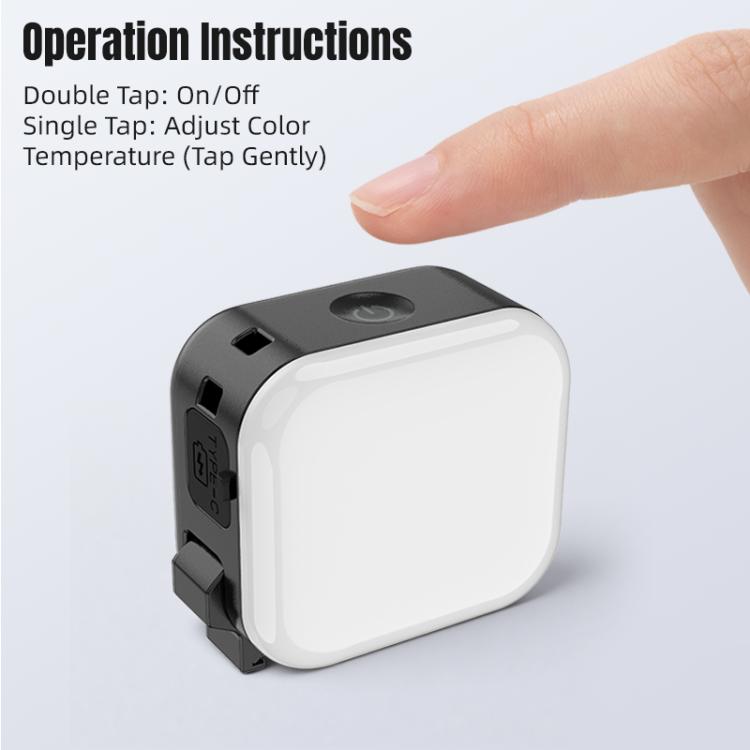 For DJI Osmo Pocket 3 STARTRC Cat Ears Magnetic Three Colors LED Fill Light with Fixed Clamp, For DJI Osmo Action 6 / 5 Pro / 4 / 3