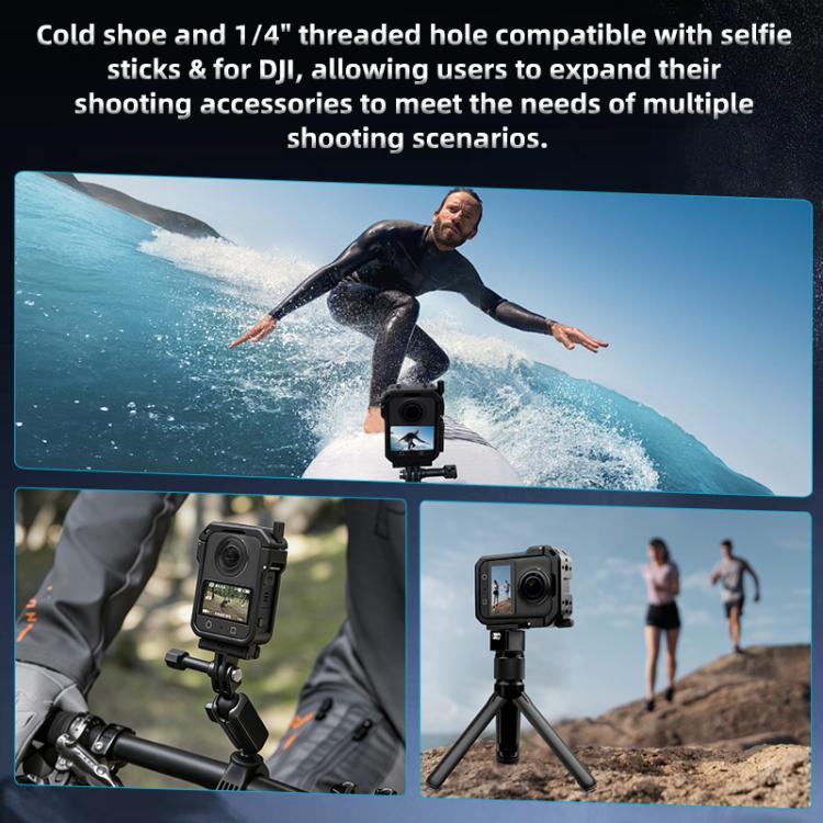 For DJI Osmo 360 YELANGU Metal Protective Cage Expansion Frame with Horizontal Mount Base, For DJI Osmo 360 Cage with Horizontal Mount Base
