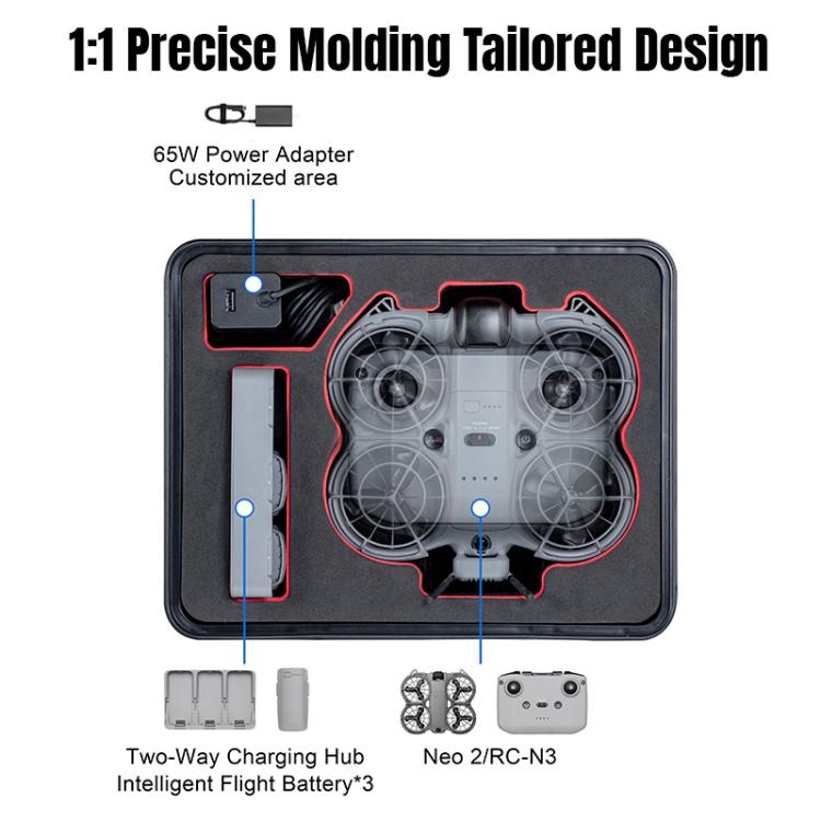 For DJI Neo 2 STARTRC Portable Mini PP Waterproof Explosion-proof Suitcase Storage Box, For DJI Neo 2 Mini Box
