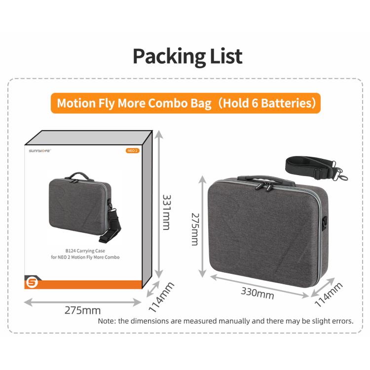 For DJI Neo 2 Sunnylife Portable Carrying Box Shoulder Bag Motion Fly More Combo Bag, Motion Fly More Combo Bag