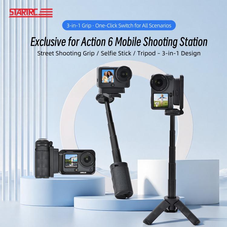 STARTRC 3-in-1 Action Camera Grip with Remote Tripod Stand, 12110047