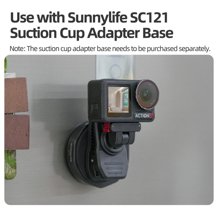 Sunnylife Magnetic Quick-Release Backpack Clip Action Camera Clamp Vertical-Horizontal Mount for DJI Osmo 360 / Action 5 Pro / 4 / 3 / 2