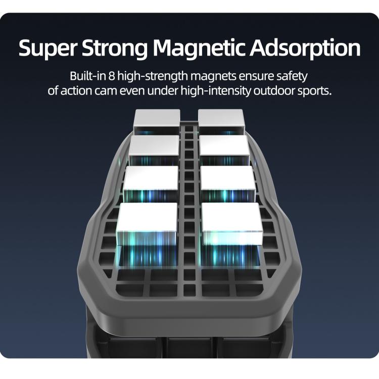 Sunnylife Magnetic Quick-Release Backpack Clip Action Camera Clamp Vertical-Horizontal Mount for DJI Osmo 360 / Action 5 Pro / 4 / 3 / 2