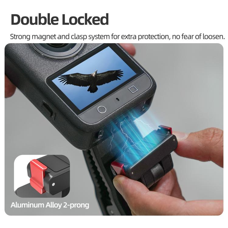 Sunnylife Magnetic Quick-Release Backpack Clip Action Camera Clamp Vertical-Horizontal Mount for DJI Osmo 360 / Action 5 Pro / 4 / 3 / 2