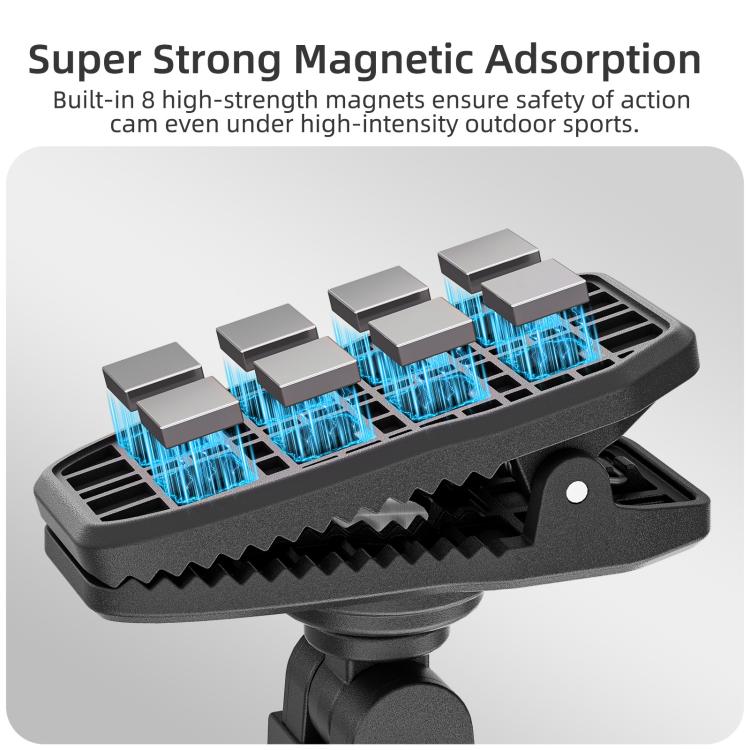 For DJI Osmo Pocket 4 / 3 Sunnylife Magnetic Quick-Release Adjustable Backpack Clip Action Camera Clamp Vertical-Horizontal Mount, For DJI Osmo Pocket 4 / 3 Vertical-Horizontal Mount