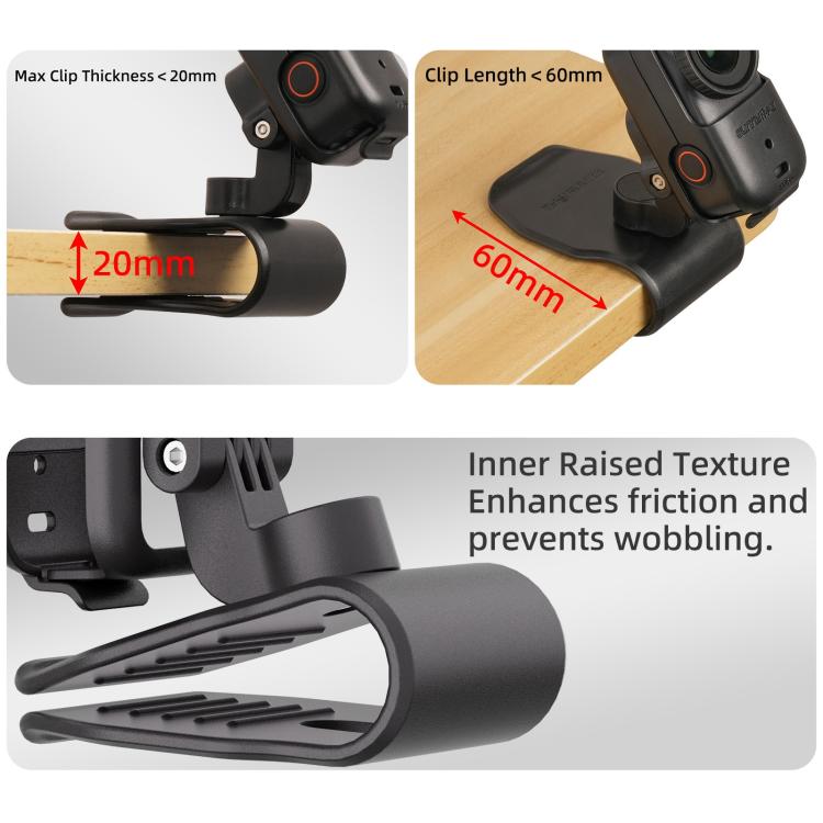 For DJI Osmo Nano Sunnylife Car Sun Visor Mount Action Camera Holder 360 Rotating 90 Tilt Sun Visor Holder, MJ165 Car Sun Visor Mount