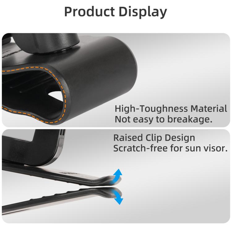 For DJI Osmo Nano Sunnylife Car Sun Visor Mount Action Camera Holder 360 Rotating 90 Tilt Sun Visor Holder, MJ165 Car Sun Visor Mount