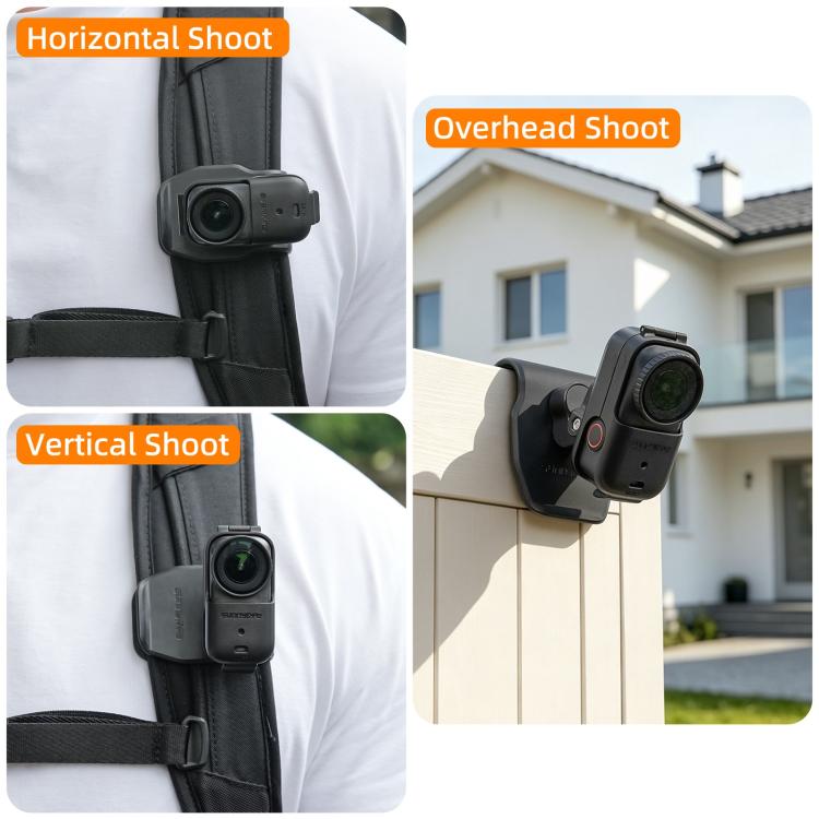 For DJI Osmo Nano Sunnylife Car Sun Visor Mount Action Camera Holder 360 Rotating 90 Tilt Sun Visor Holder, MJ165 Car Sun Visor Mount