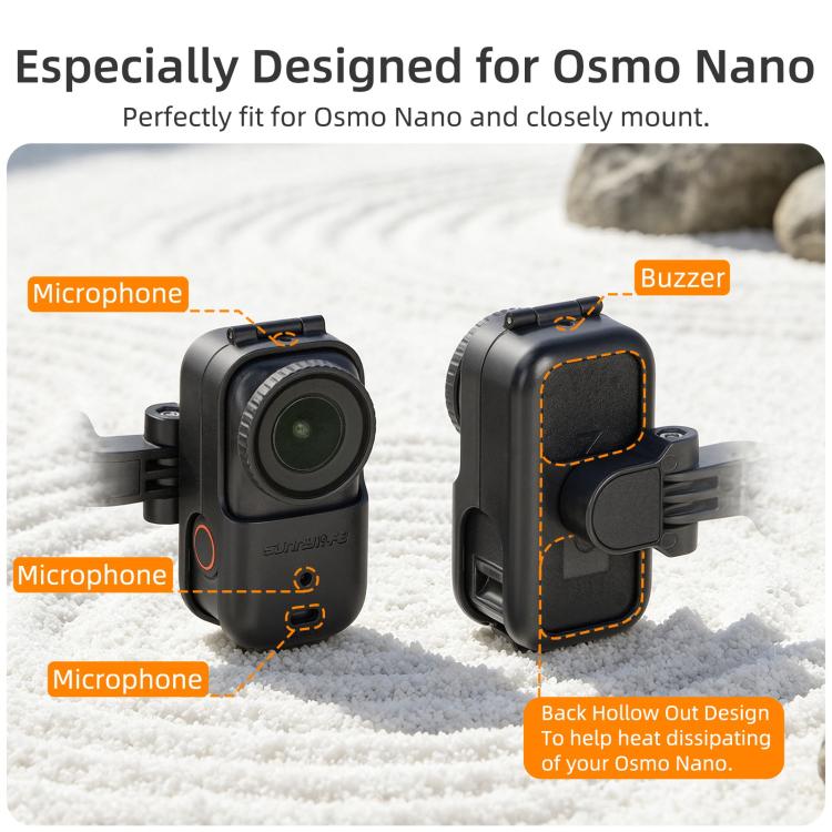 For DJI Osmo Nano Sunnylife Car Sun Visor Mount Action Camera Holder 360 Rotating 90 Tilt Sun Visor Holder, MJ165 Car Sun Visor Mount