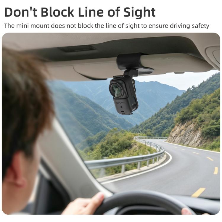 For DJI Osmo Nano Sunnylife Car Sun Visor Mount Action Camera Holder 360 Rotating 90 Tilt Sun Visor Holder, MJ165 Car Sun Visor Mount