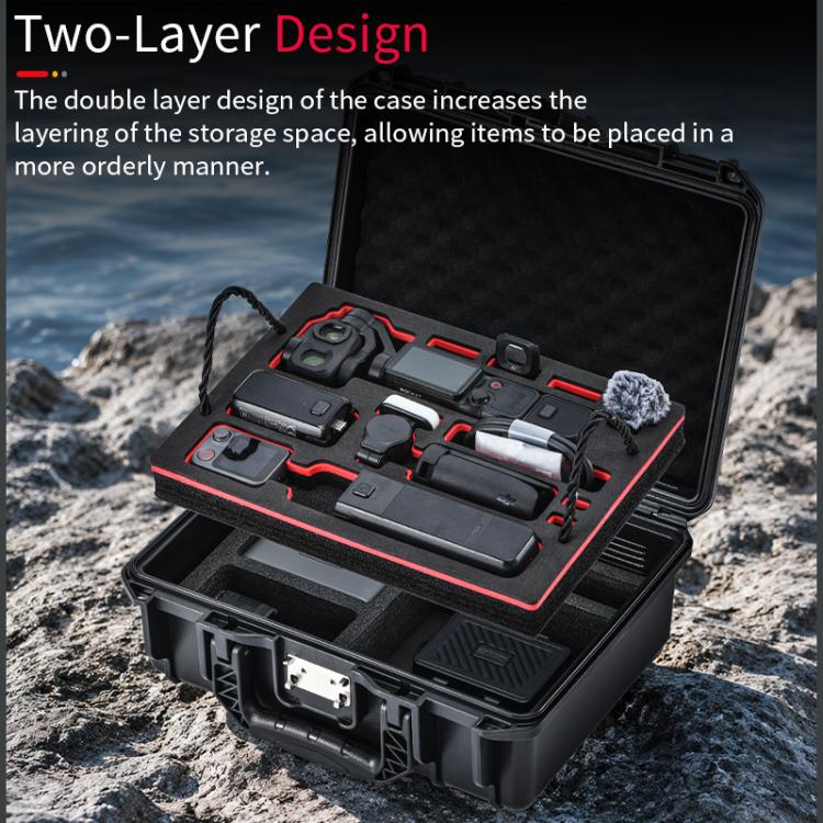 For DJI Osmo Pocket 4P STARTRC TSA Combination Lock Waterproof Dual-layer Suitcase Storage Box, For DJI Osmo Pocket 4P