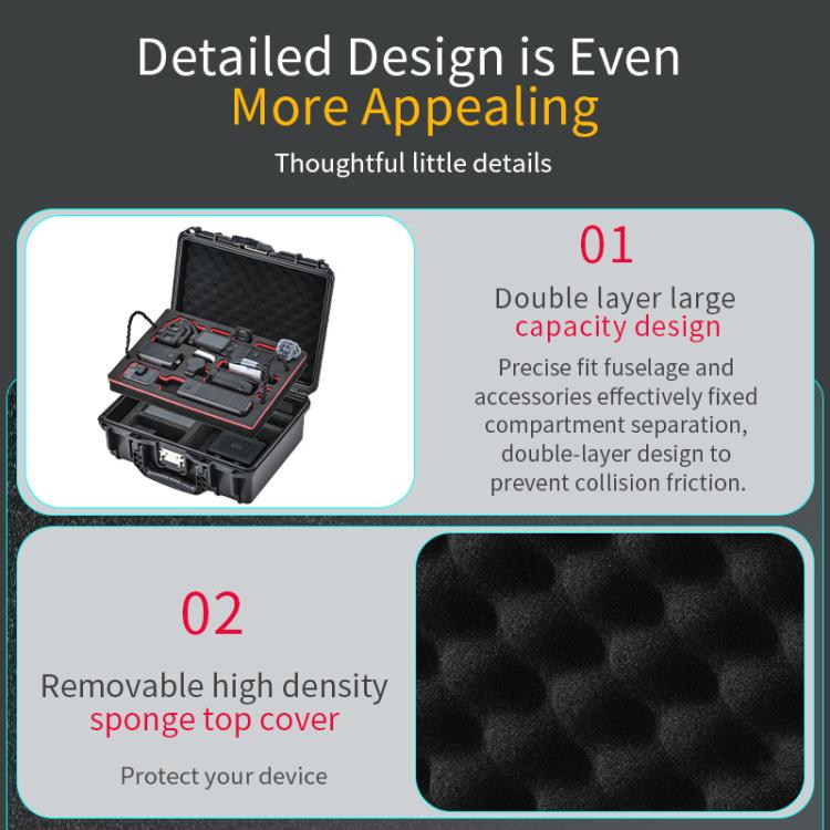 For DJI Osmo Pocket 4P STARTRC TSA Combination Lock Waterproof Dual-layer Suitcase Storage Box, For DJI Osmo Pocket 4P